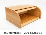 Bamboo brawn wooden bread box. 