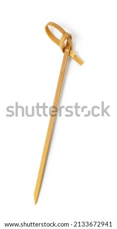 Bamboo cocktail pick isolated on a white background