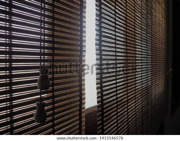 Bamboo Curtain Modern Day Bedroom Stock Photo Edit Now