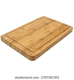 Bamboo cutting board isolated on white background