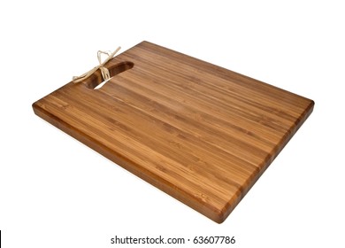 Bamboo Cutting Board Isolated On White