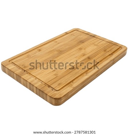 Bamboo cutting board isolated on white background