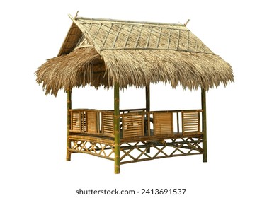 bamboo hut isolated on white