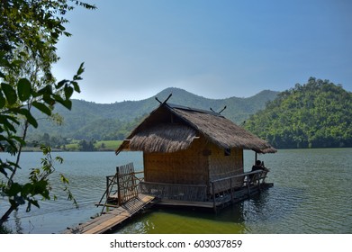 Bamboo Hut Raft Float On Lake Stock Photo 603037859 | Shutterstock