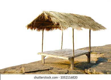 Bamboo hut thatched roof. image isolated on white background.                 