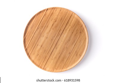 Bamboo Lazy Susan On A White Background