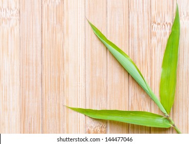 Bamboo Leaf On Bamboo Floor