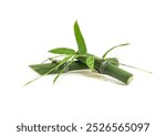 Bamboo leaves on white background