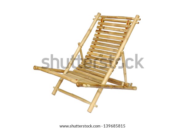 Bamboo Lounge Chair Isolated On White Stock Photo Edit Now 139685815