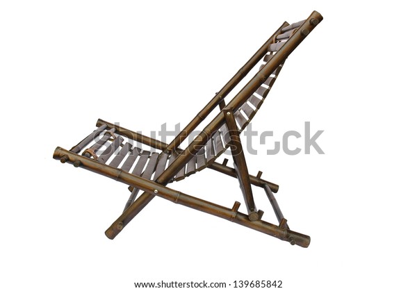 Bamboo Lounge Chair Isolated On White Stock Photo Edit Now 139685842