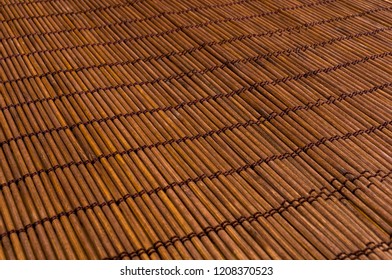 bamboo Mat - stand food, close-up, wooden background - Shutterstock ID 1208370523