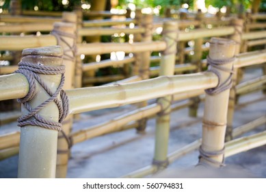 Bamboo Palisade In An Amusement Park