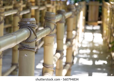 Bamboo Palisade In An Amusement Park