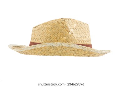 Bamboo Panama Hat Isolated On White Background