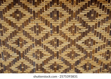 Bamboo pattern. Alternating rectangles made of dark and light straw.