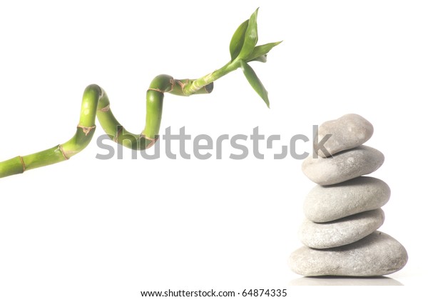 Bamboo Pebbles Composition Zen Attitude Stock Photo Edit Now