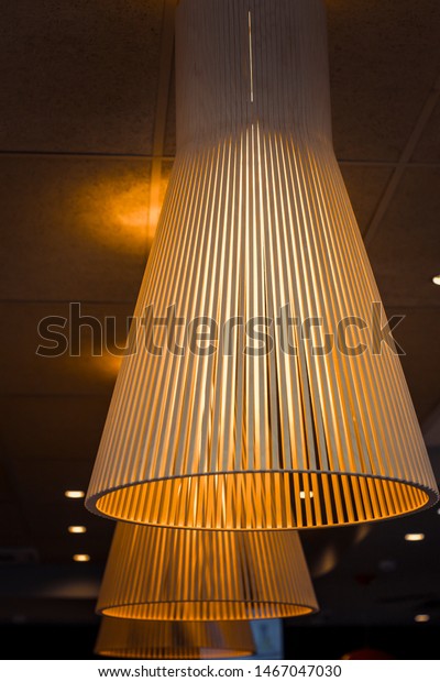 Bamboo Pendant Lamp Hangs On Ceiling Stock Photo Edit Now