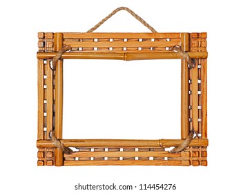  bamboo photo frame isolated on white background