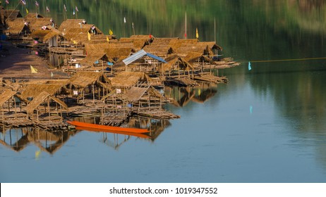 A Bamboo Raft On The Nan River In Nan Province