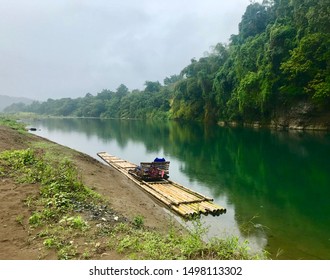 Bamboo Raft On The Rio Grande In Jamaica