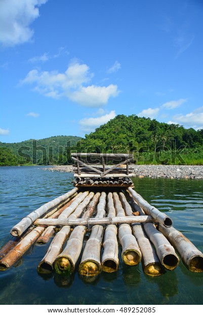 Bamboo Raft On Rio Grande River Stock Photo Edit Now