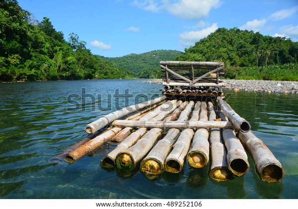 Bamboo Raft On Rio Grande River Stock Photo Edit Now