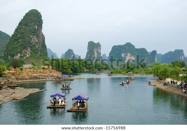 Bamboo Raft Ulong River Near Yangshuo Stock Photo Edit Now - 