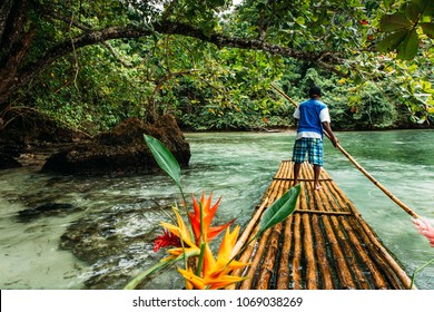  Bamboo Ride In Blue Lagoon On Jamaica