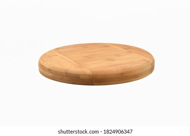Bamboo Round Chopping and Serving Board Isolated on White Background - Shutterstock ID 1824906347