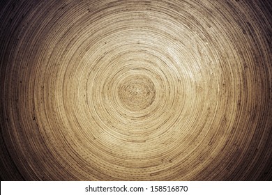 Bamboo Round Plate As Wood Background