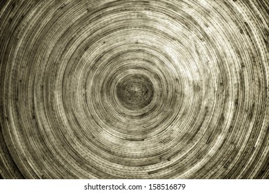 Bamboo Round Plate As Wood Background