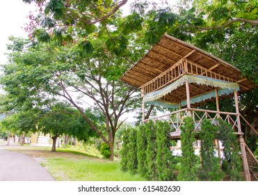 Bamboo Shed No People Is Under A Big Tree