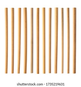 Bamboo Straw Isolated On White Background ( Straw From Natural Material / Green Product Concept )
