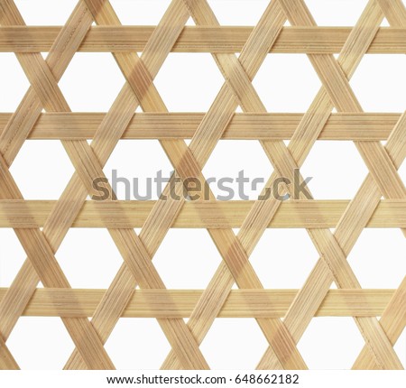 Bamboo texture.Basketry pattern of fruit basket, close up and isolated.Traditional wickerwork.