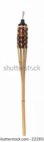 bamboo torch isolated on white background