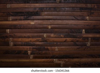 Bamboo Wood Fence Dark Background