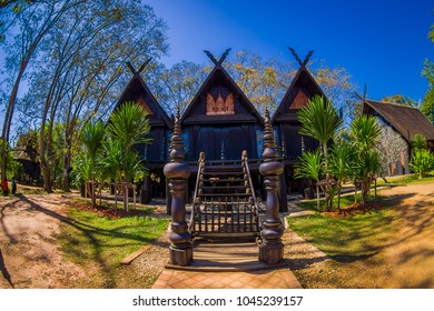 Ban Dam Kalae Kieo Fa Is A Vintage Triplets House Architecture. The Black House Is In Baan Dam Museum