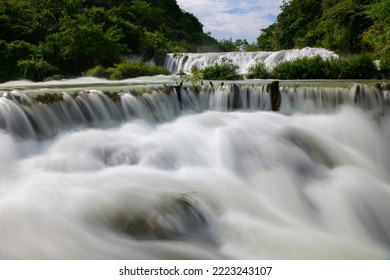 Ban Gioc Waterfall In Cao Bang, Viet Nam - The Waterfalls Are Located In An Area Of Mature Karst Formations Were The Original Limestone Bedrock Layers Are Being Eroded