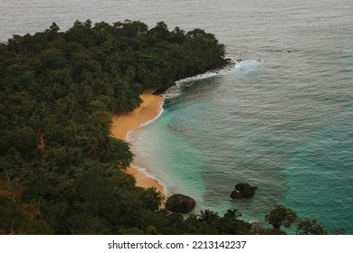 Banana Beach From High View Point In Principe Island, São Tomé