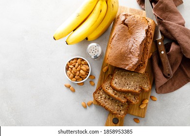 Banana Bread With Almond Nuts And Cinnamon