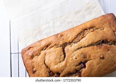 Banana Bread With Chocolate Chips, From Above