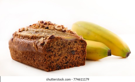 Banana Bread Isolated On White