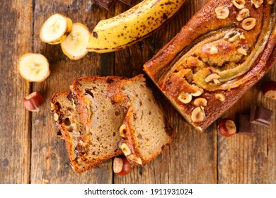 Banana Bread With Nuts- Top View