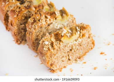 Banana Bread White Background Close Up