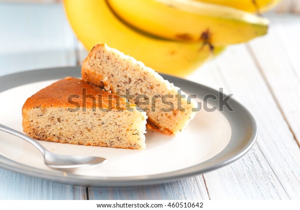 Banana cake with banana\
background
