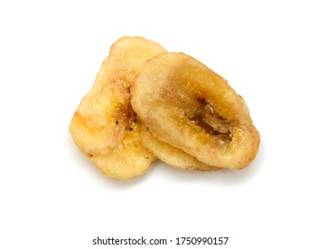 Banana Chips On White Background 