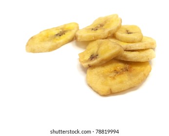 Banana Chips On A White Background