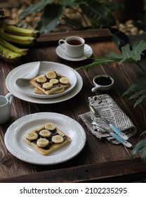 Banana Chocolate Bread In The Plates