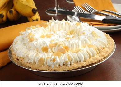 A Banana Cream Pie Ready To Serve