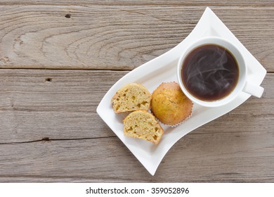 Banana Cup Cake With Coffee Cup